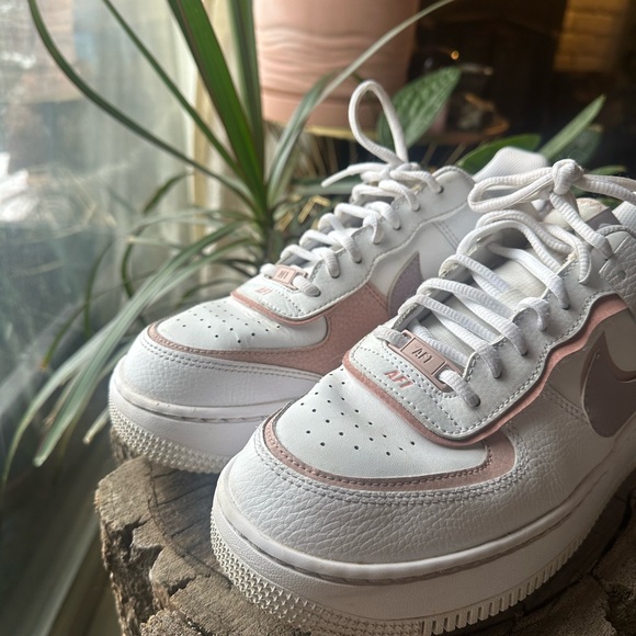Nike Air Force 1 Shadow White and Pink Women's Shoes - Picture 4 of 11